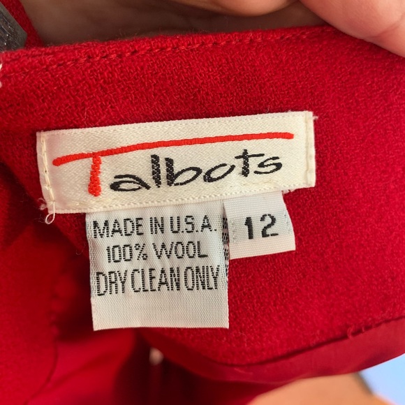 Talbots Red 100% Wool Skirt - Picture 5 of 5